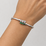 Silver-Tone Five Stone Bangle, worn lifestyle view
