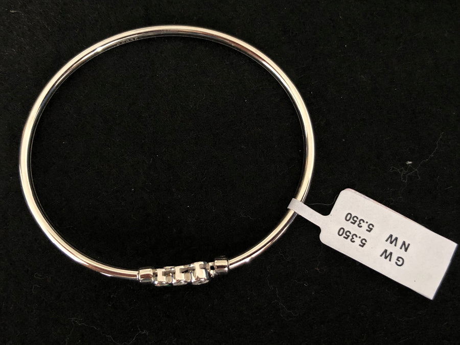 Silver-Tone Five Stone Bangle, rear view