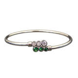 Silver-Tone Five Stone Bangle, transparent catalogue view
