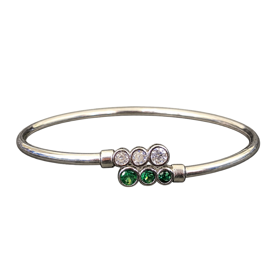 Silver-Tone Five Stone Bangle, transparent catalogue view