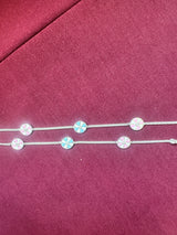 Blue Kids Silver-Tone Flower Anklet, detail view