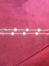 Blue Kids Silver-Tone Flower Anklet, top view