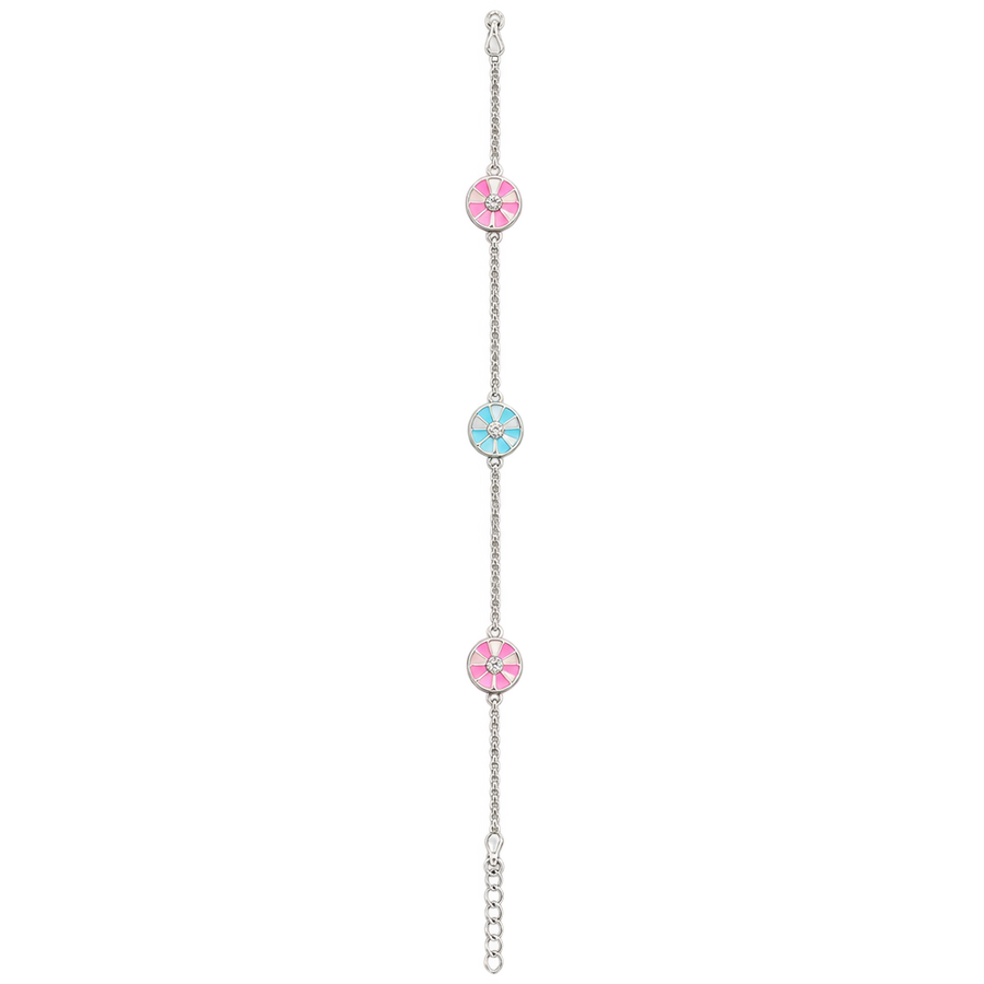 Blue Kids Silver-Tone Flower Anklet, transparent catalogue view