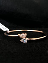Leaf Teardrop Open Bangle, angled view