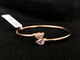 Leaf Teardrop Open Bangle, front view
