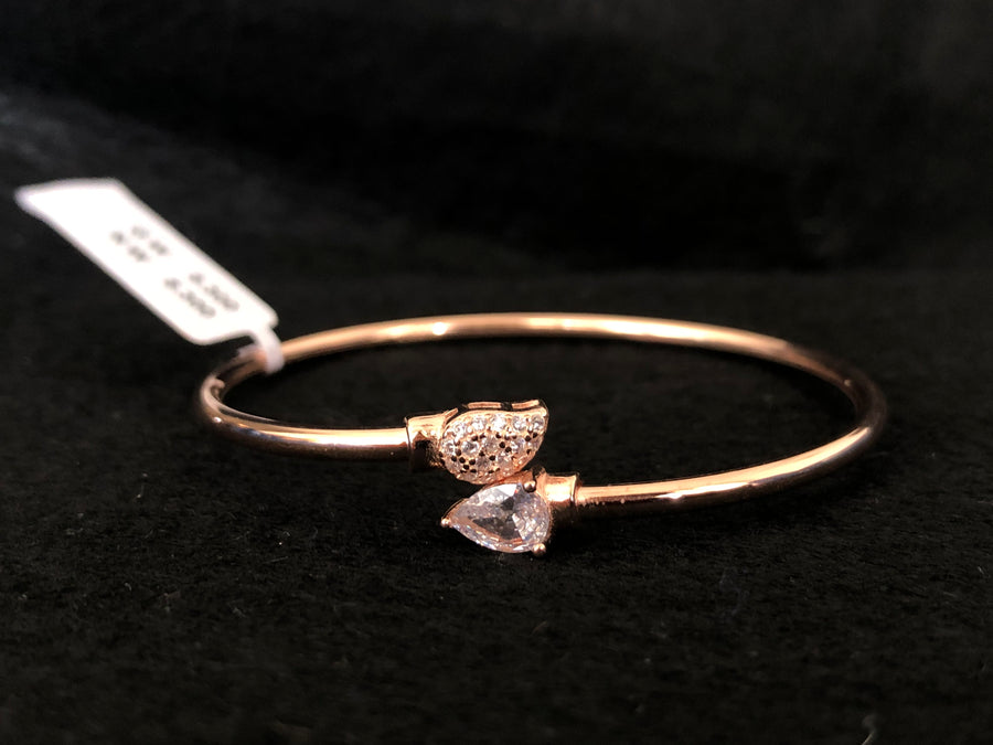 Leaf Teardrop Open Bangle, front view