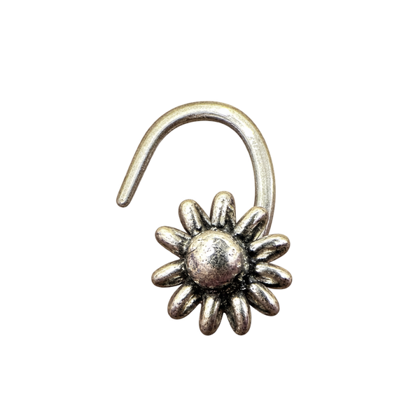 Small Oxidized Daisy Nose Pin, transparent catalogue view