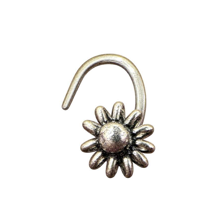 Small Oxidized Daisy Nose Pin, transparent catalogue view