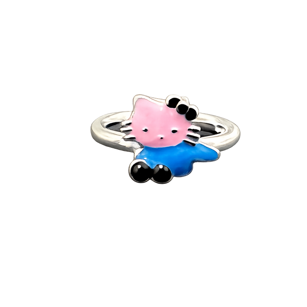 Pink Blue Kitten Kids Ring, transparent catalogue view