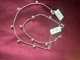 Pink Flower Crystal Anklets, top view