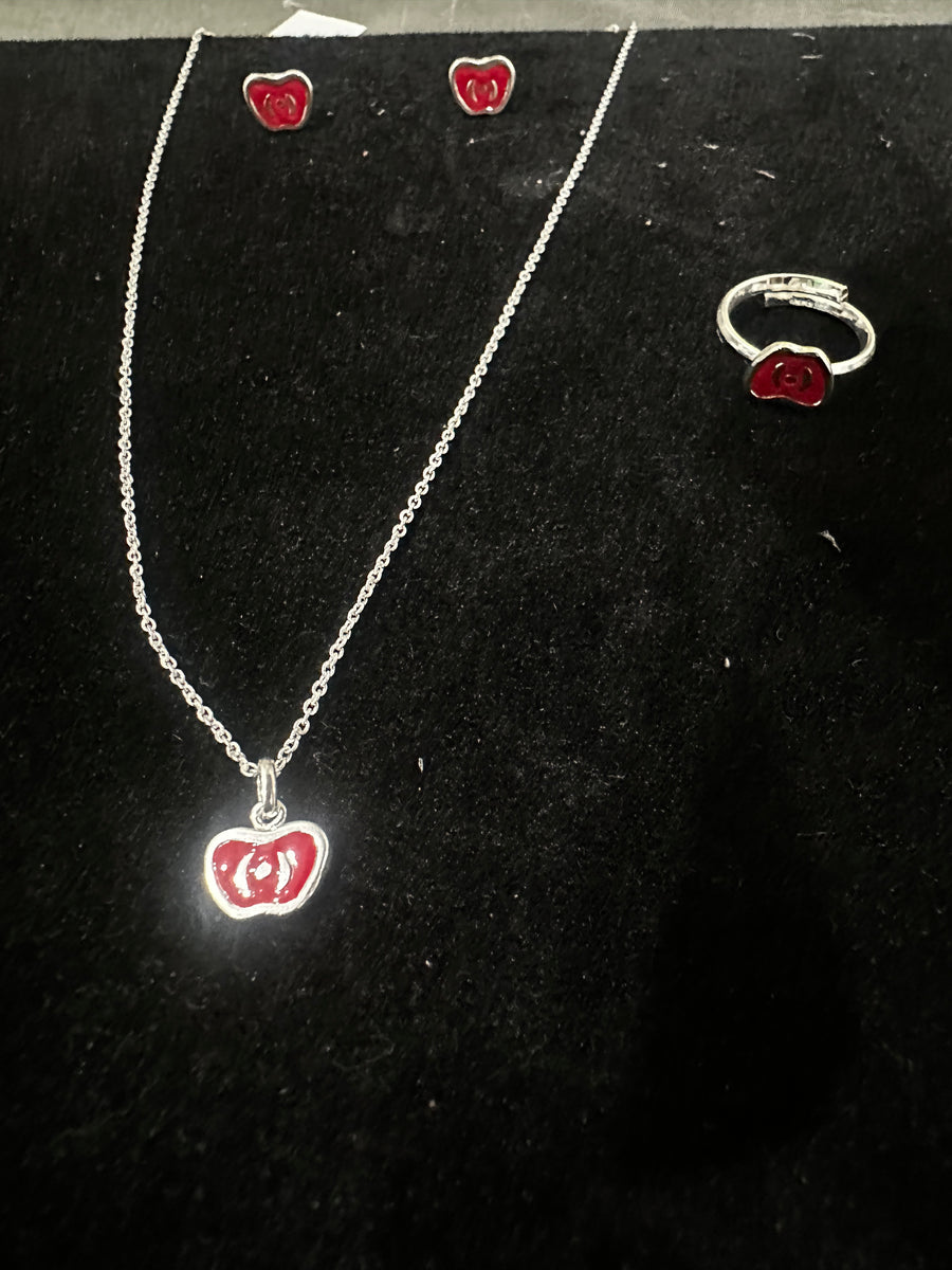 Red Apple Kids Jewellery Set, top view