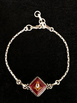 Red Enamel Diya Bracelet, top view