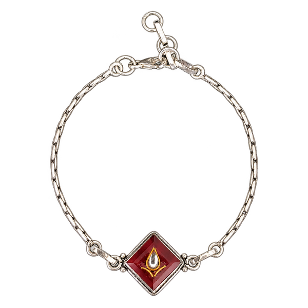 Red Enamel Diya Bracelet, transparent catalogue view