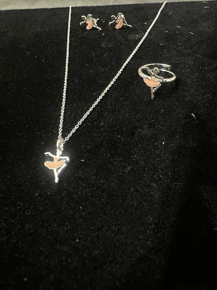 Rose Gold Ballerina Kids Jewellery Set, top view