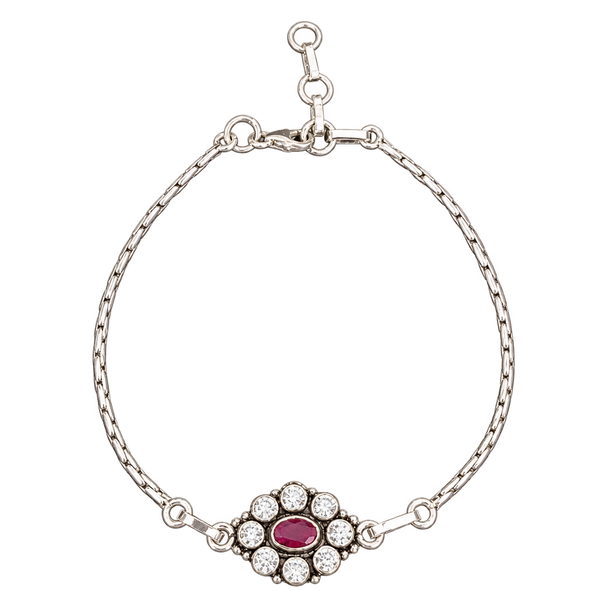 Ruby Halo Chain Bracelet, transparent catalogue view