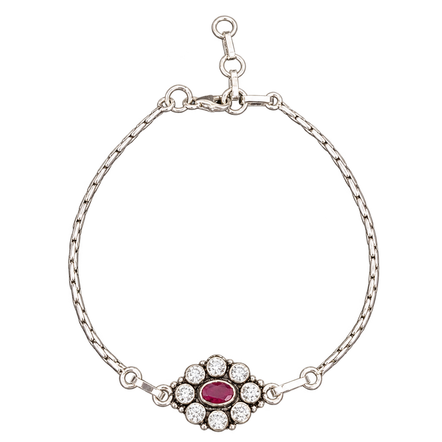 Ruby Halo Chain Bracelet, transparent catalogue view
