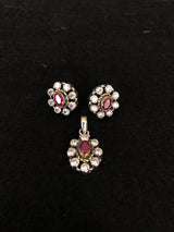 Ruby Oval Halo Set, front view