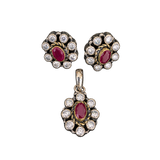 Ruby Oval Halo Set, transparent catalogue view