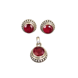 Ruby Round Pendant Set, transparent catalogue view