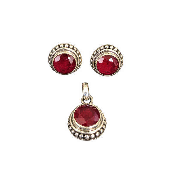 Ruby Round Pendant Set, transparent catalogue view