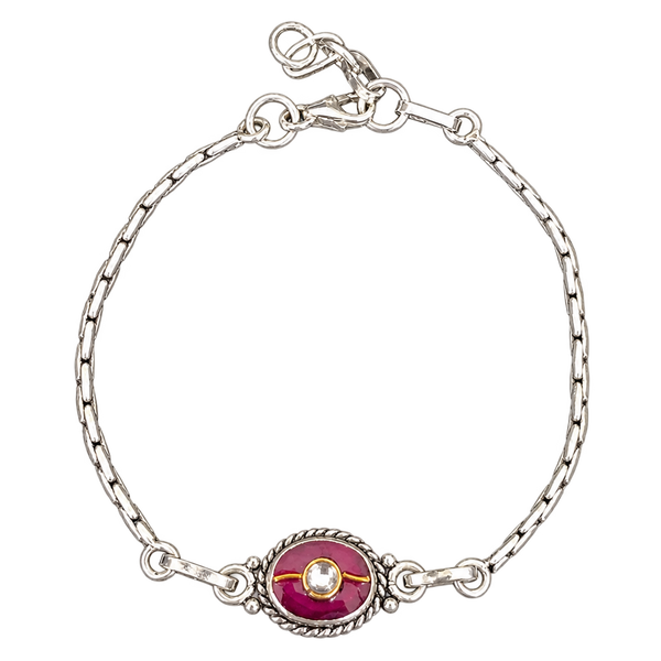 Ruby Oval Silver Bracelet, transparent catalogue view