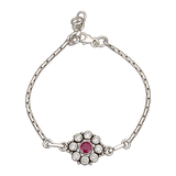Ruby Halo Silver Bracelet, transparent catalogue view