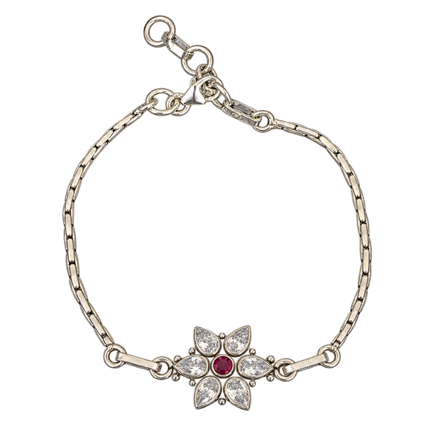 Ruby Flower Chain Bracelet, transparent catalogue view
