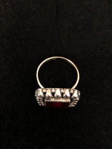 Ruby Halo Silver Ring, rear view