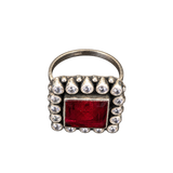 Ruby Halo Silver Ring, transparent catalogue view