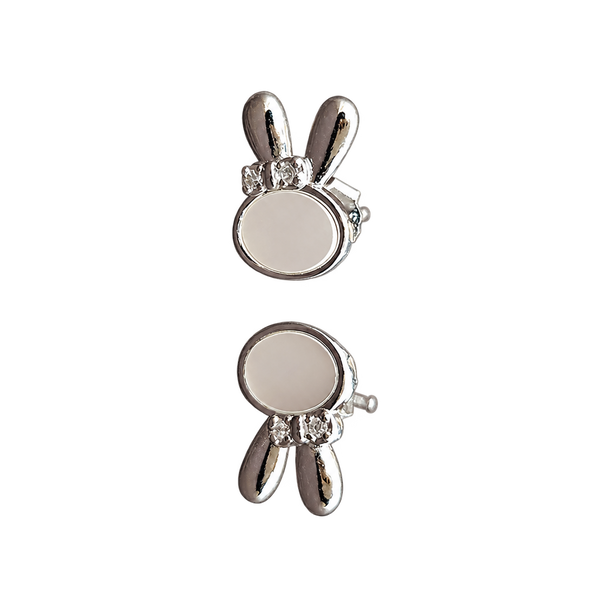 Silver Bunny Hoop Earrings transparent catalogue product view