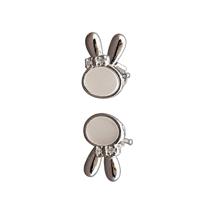 Silver Bunny Hoop Earrings transparent catalogue product view