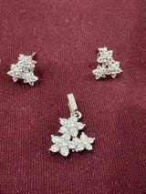Floral Crystal Pendant Set, angled view