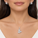 Floral Crystal Pendant Set, worn lifestyle view