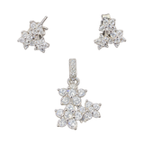 Floral Crystal Pendant Set, transparent catalogue view