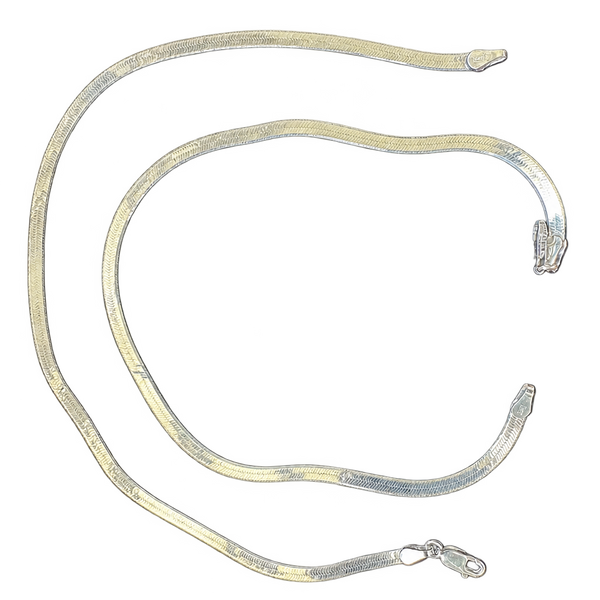 Silver-Tone Flat Snake Anklet, transparent catalogue view