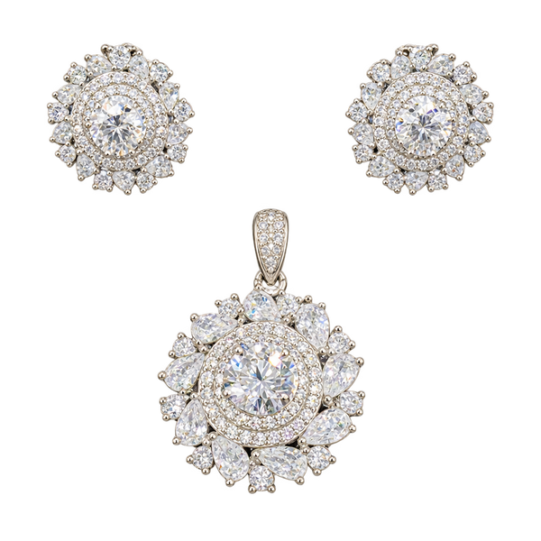 Crystal Sunburst Pendant Set, transparent catalogue view