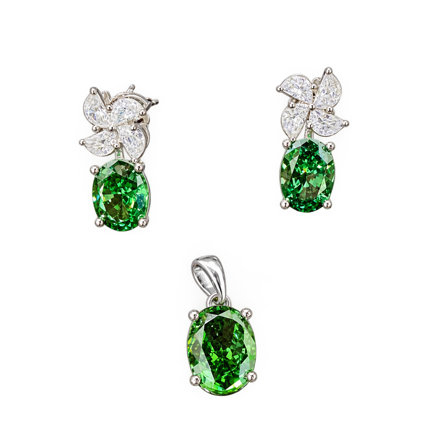 Green Oval Floral Set, transparent catalogue view