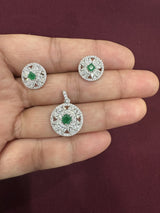 Floral Green Halo Set, angled view