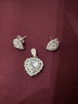 Heart Halo Pendant Set, angled view