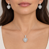 Heart Halo Pendant Set, worn lifestyle view