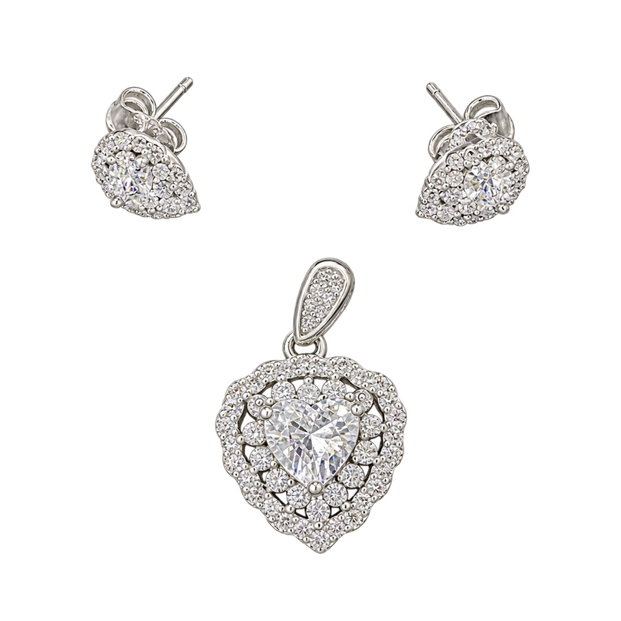 Heart Halo Pendant Set, transparent catalogue view