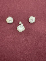 Halo Cushion Pendant Set, front view