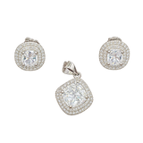 Halo Cushion Pendant Set, transparent catalogue view