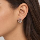 Silver Open Circle Earrings, worn lifestyle view