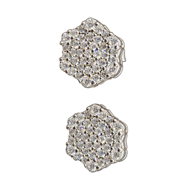 Silver Pave Cluster Hoops, transparent catalogue view
