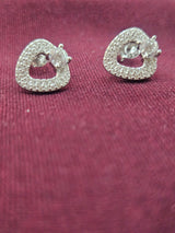 Silver-Tone Pav Teardrop Hoops, close-up view