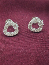 Silver-Tone Pav Teardrop Hoops, front view