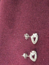 Silver-Tone Pav Teardrop Hoops, rear view