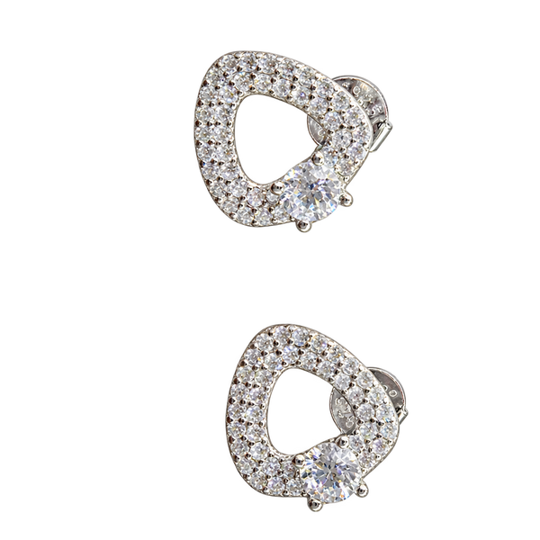 Silver-Tone Pav Teardrop Hoops, transparent catalogue view