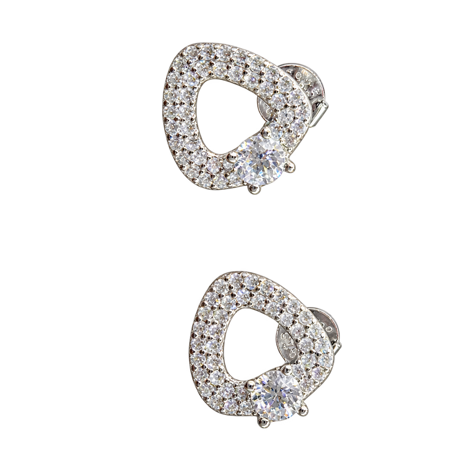 Silver-Tone Pav Teardrop Hoops, transparent catalogue view